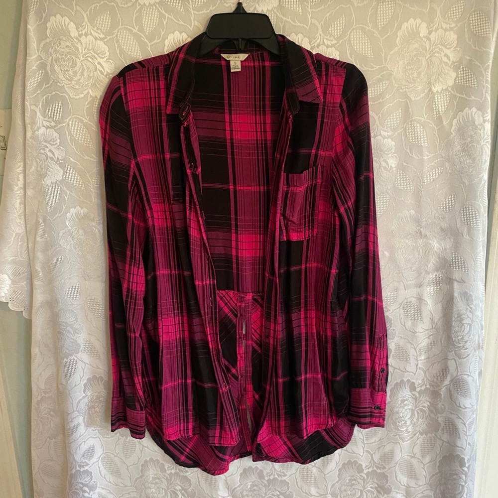 Small pink and black flannel